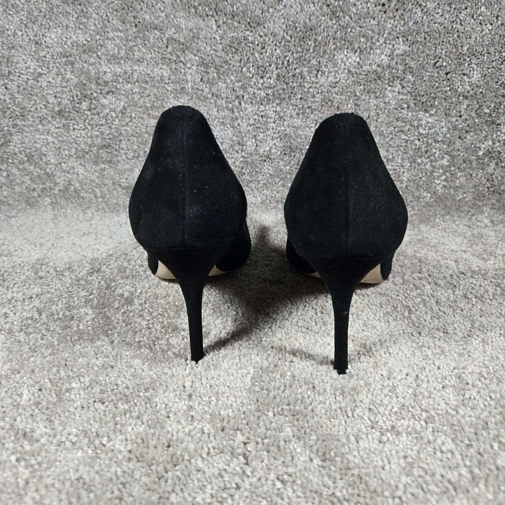 J.Crew Elsie Suede Pumps Black Pointed Toe Stiletto Made in Italy Womens 9